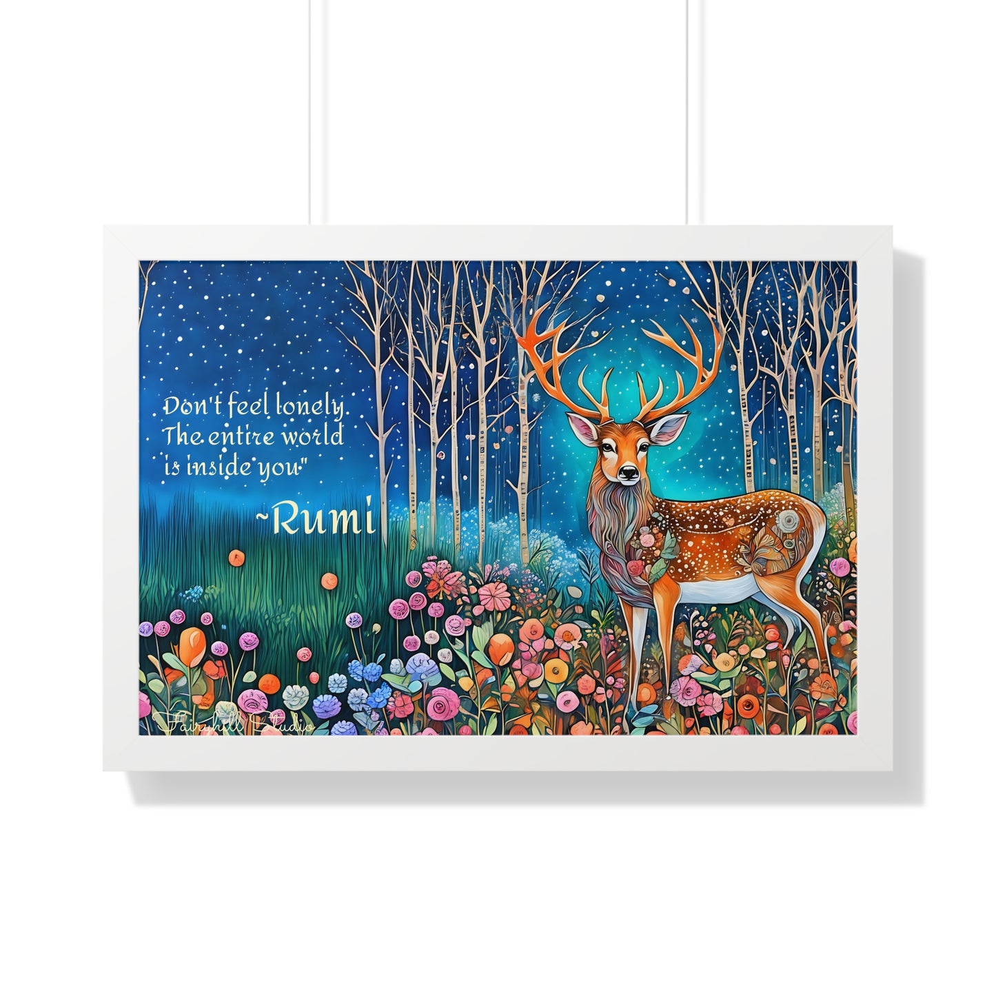 Majestic Boho Deer Framed Poster