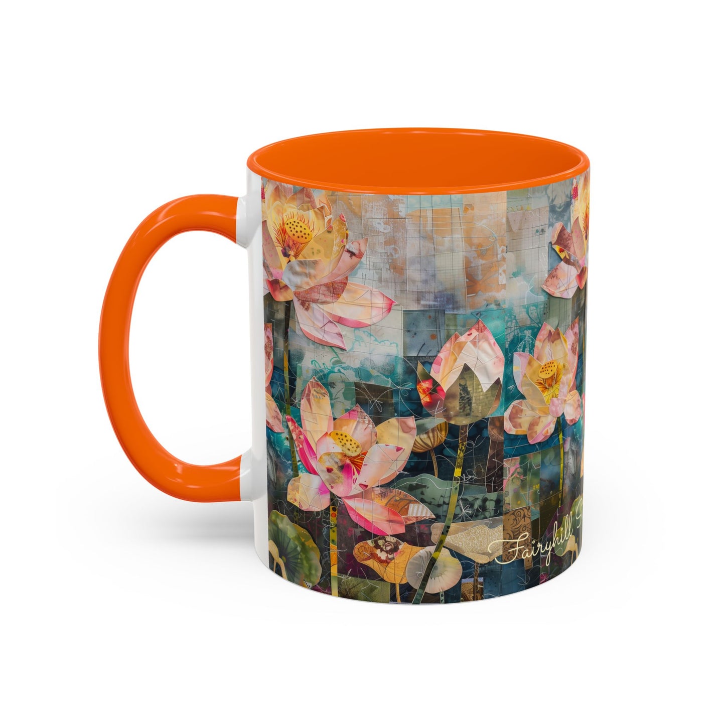Coffee Mug Monet's pink Water lillies 11oz art by Fairyhill Studio