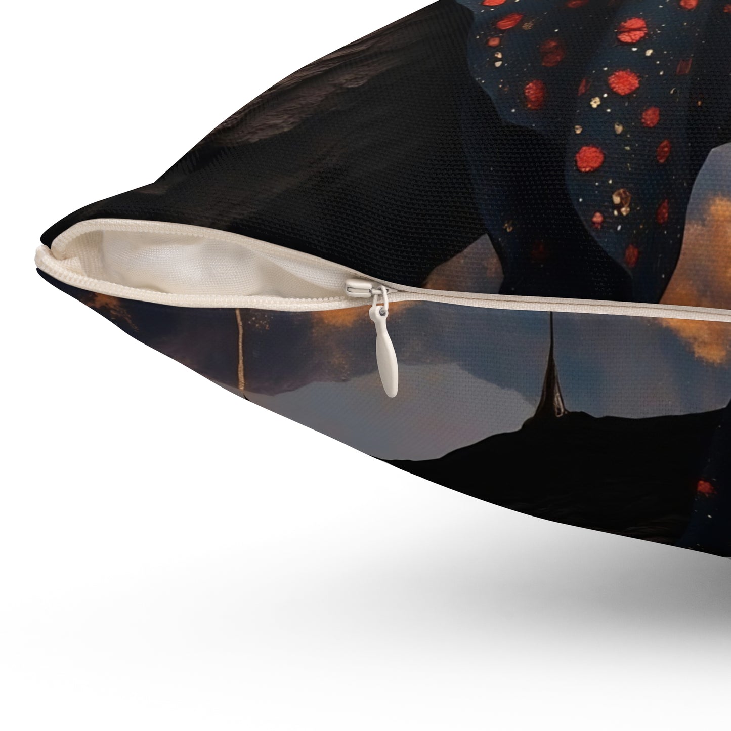 Elegant witch with black cat Square Pillow - by Fairyhill Studio