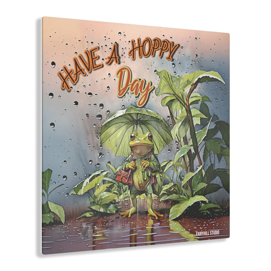 Art Acrylic Prints -Have a Hoppy Day.Frog Birthday