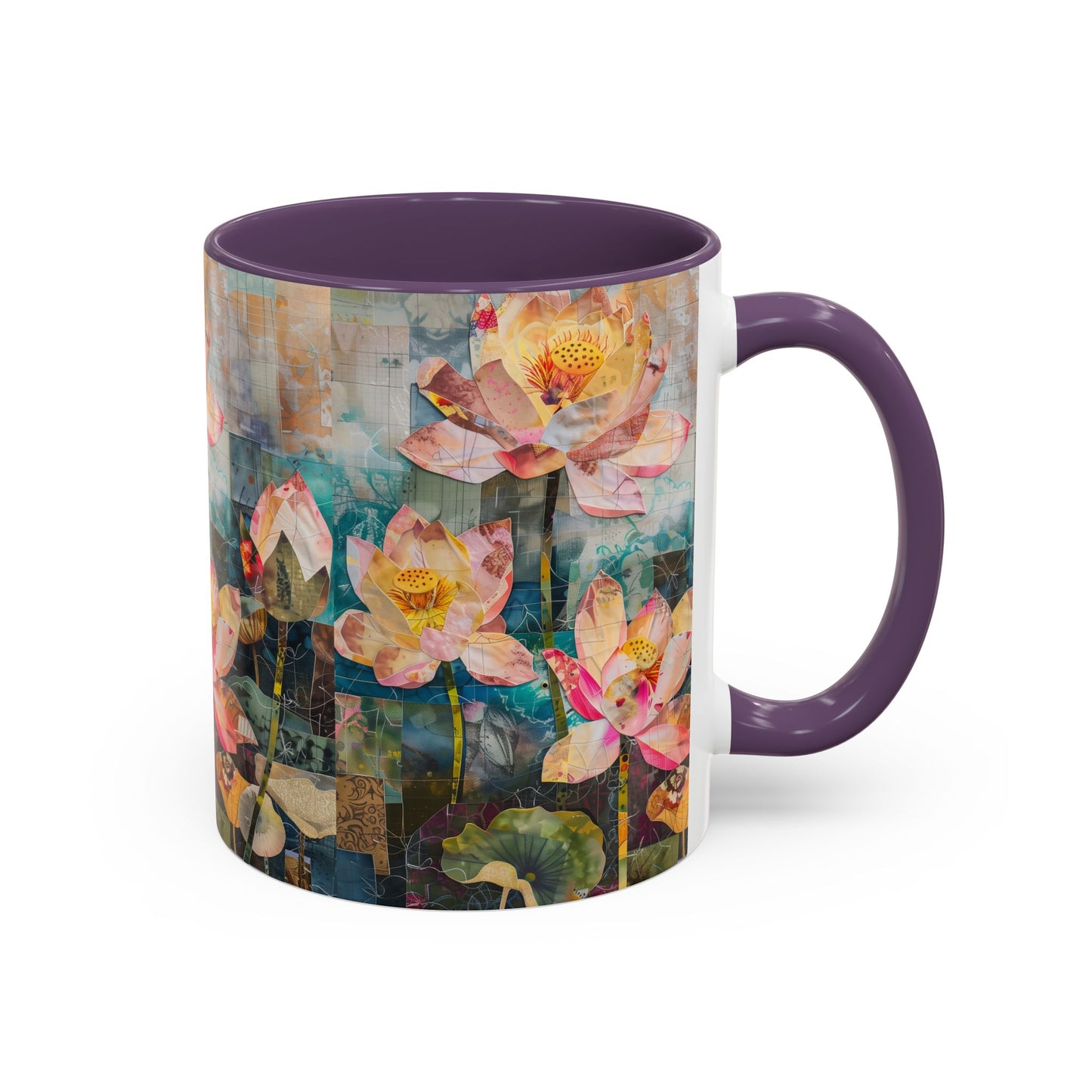 Mug - Pink Water Lilies Pond Watercolor Art by Fairyhill Studio - 11oz