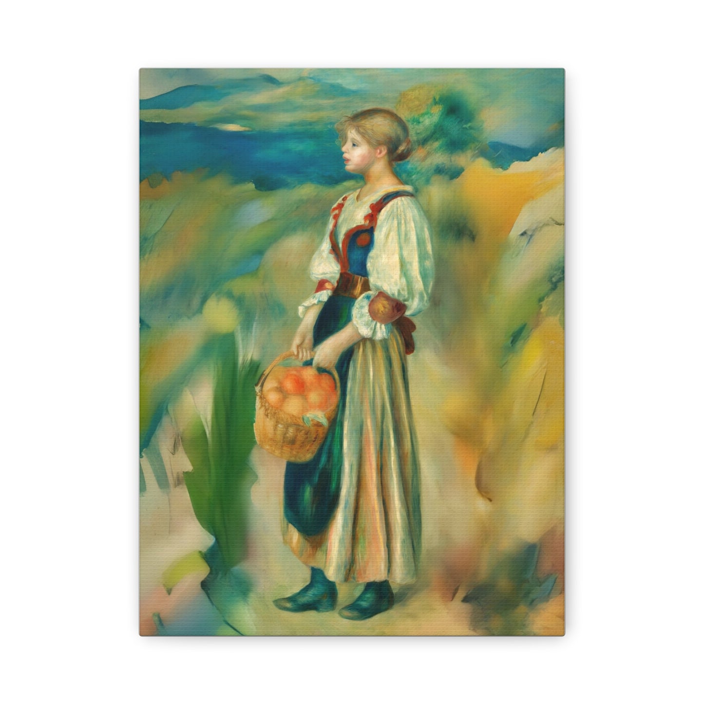 Canvas Print - Girl with a Basket of Oranges Art by Auguste Renoir