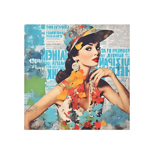 Square Magnet lovely girl