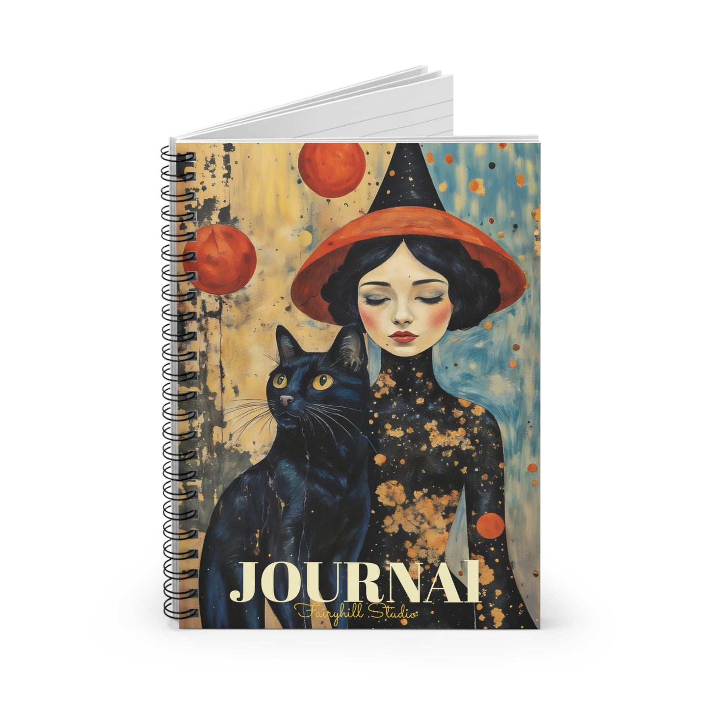 Spiral Notebook - Be Mindful Moon Witch art Journal