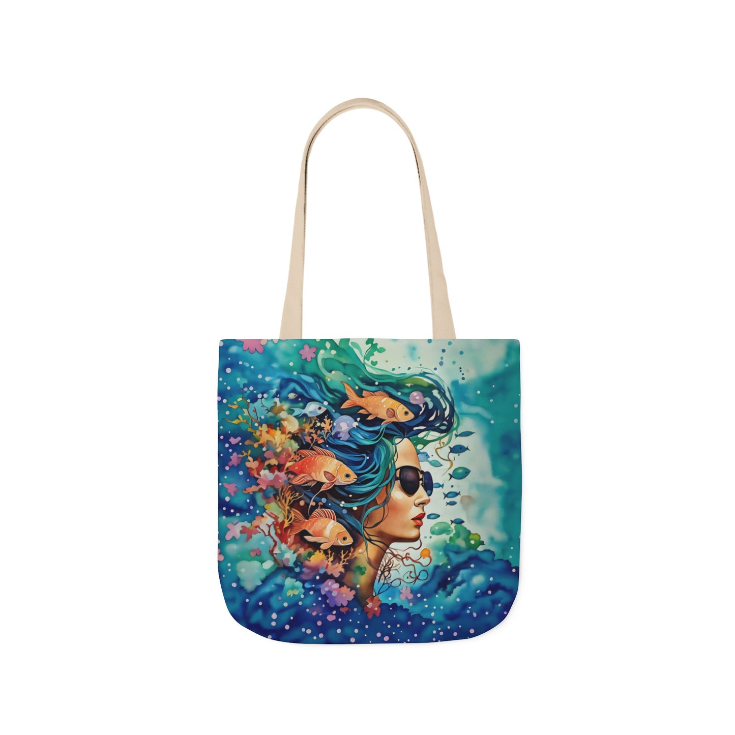 Colorful Ocean-Inspired Canvas Tote Bag - Perfect for Beach Days, Eco-Friendly Shopping, and Summer Fun!