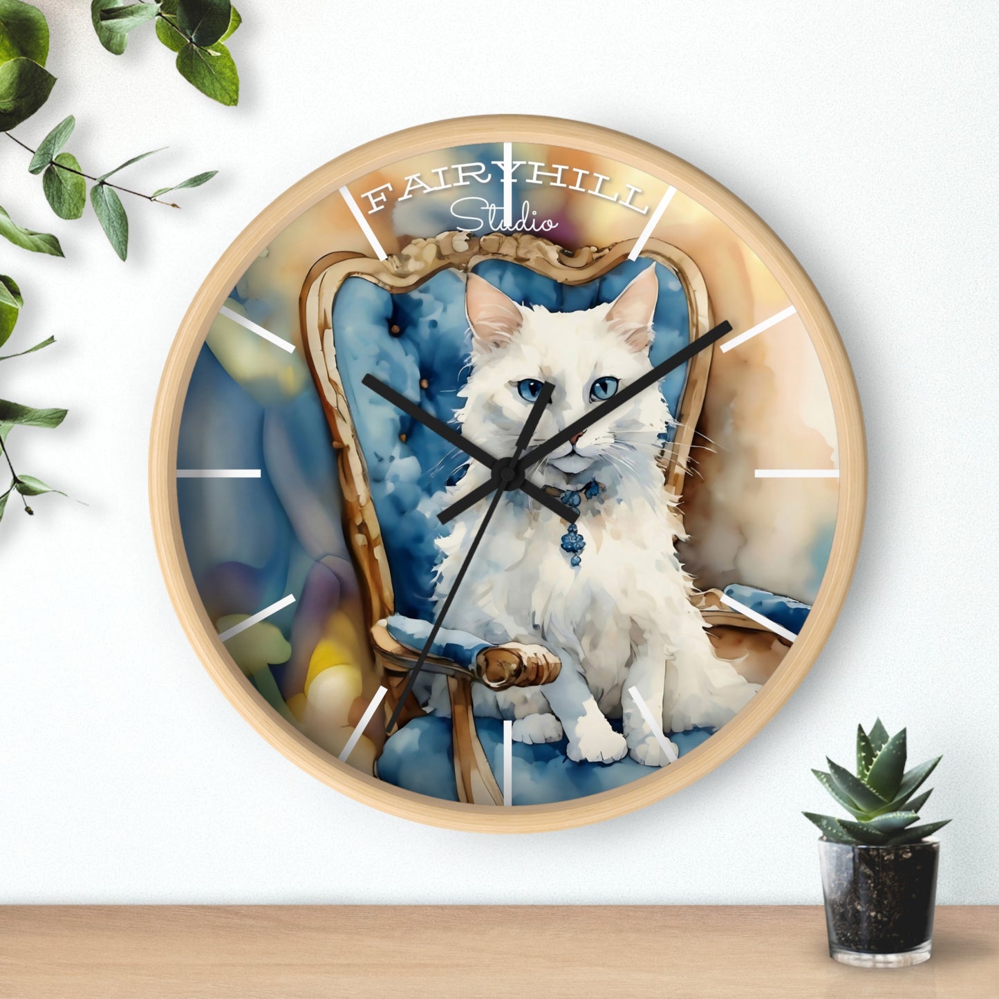 Cat Art Wall Clock