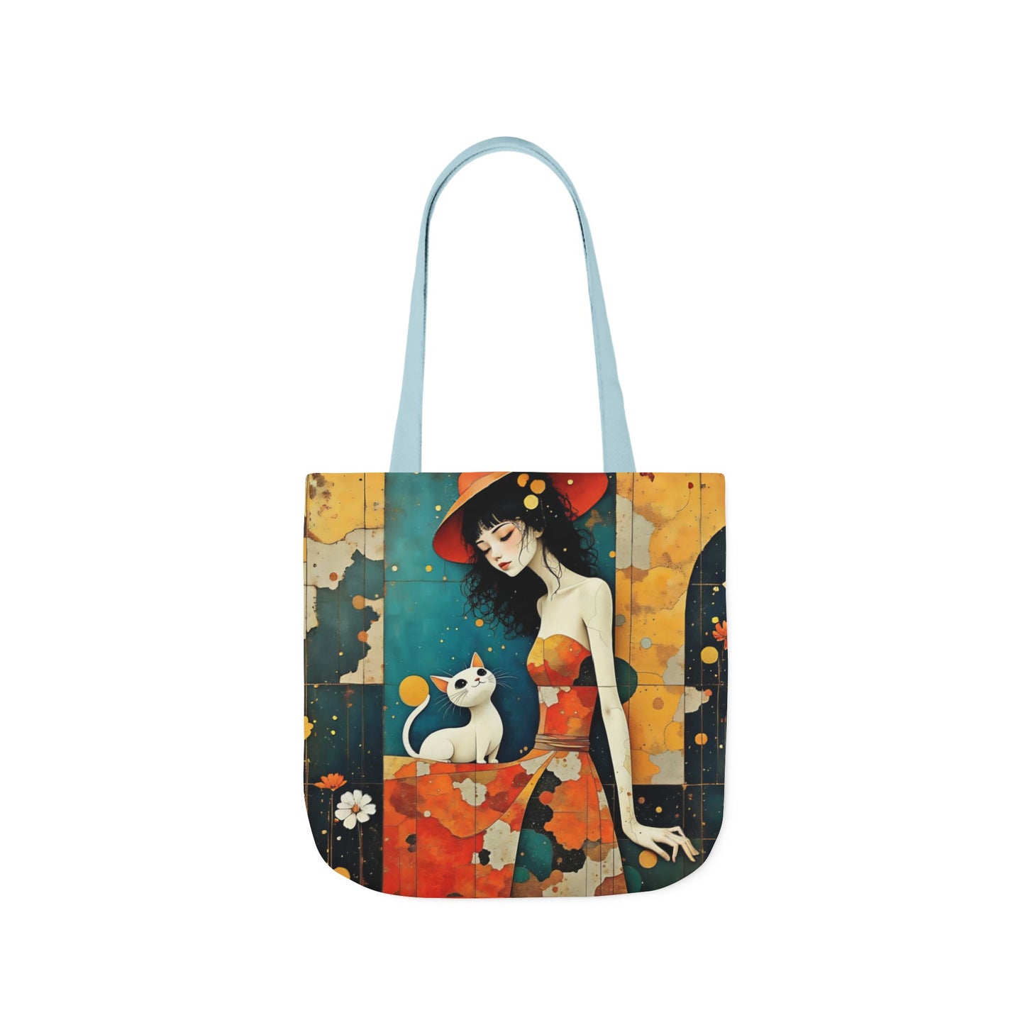 Colorful Cat -Inspired Canvas Tote Bag - Perfect for Beach Days, Eco-Friendly Shopping, and Summer Fun!