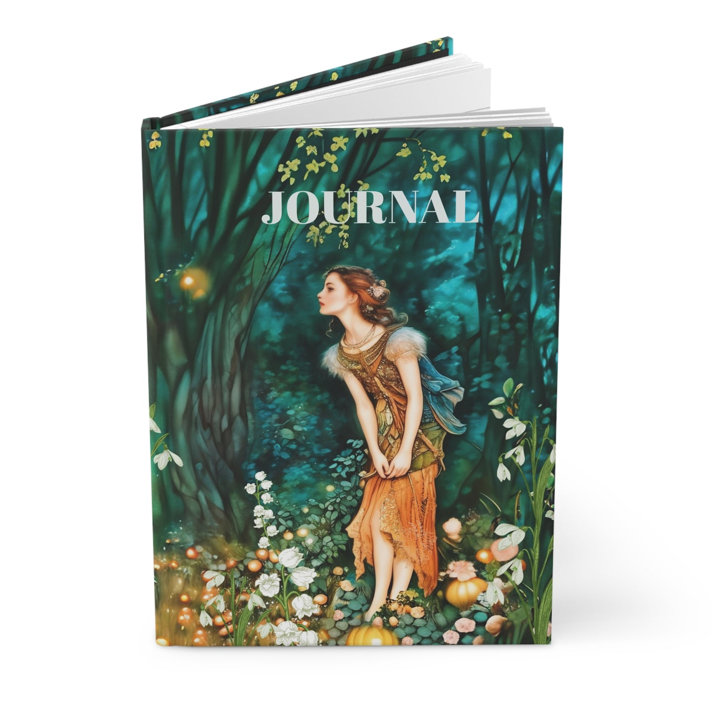 Hardcover Journal Matte - A Midsummer Fairy Forest art Journal desined by FairyHill Studio