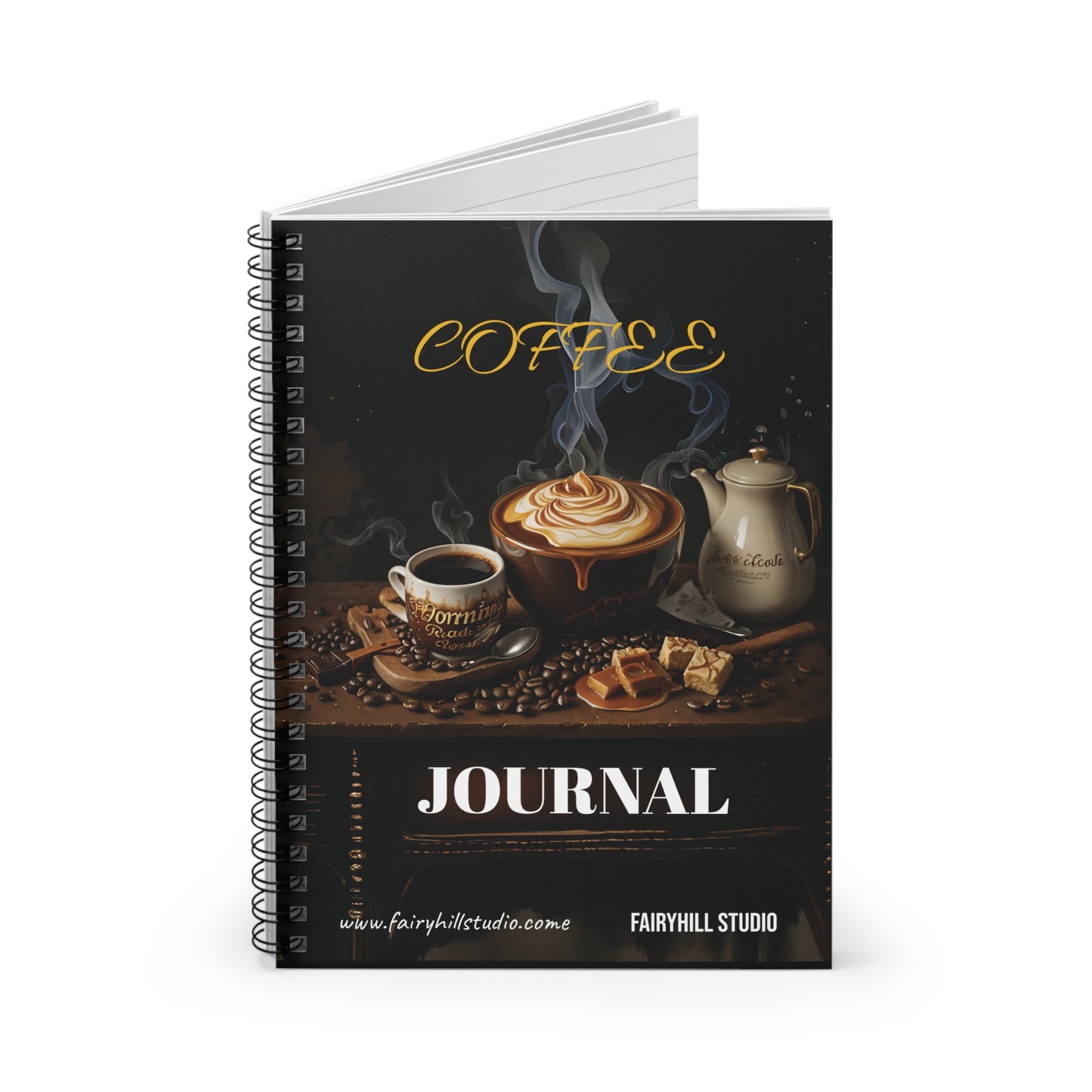 Coffee Notebook - Ruled Line coffee  Spiral Journal