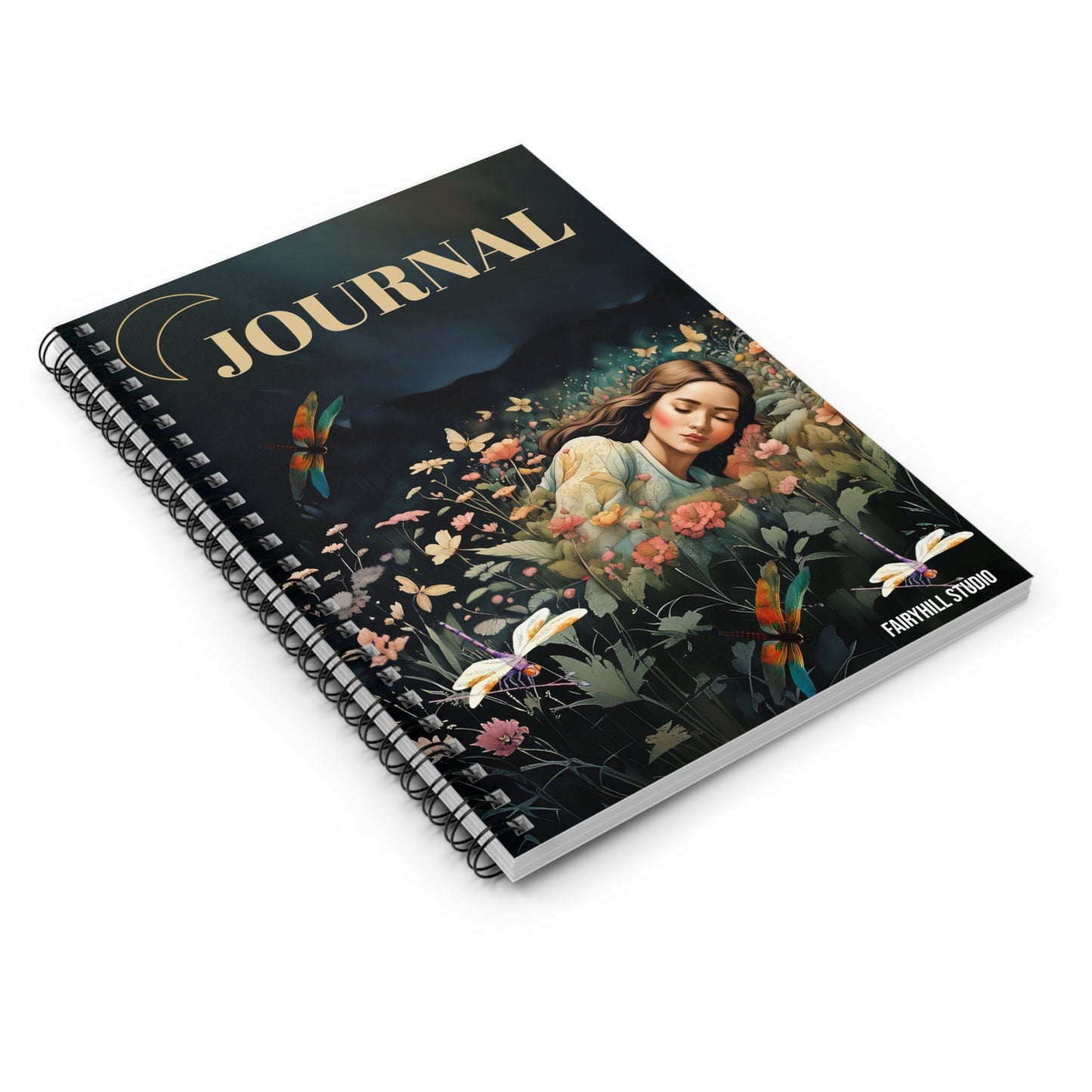 Spiral Notebook - Midnight Fairy Garden Art