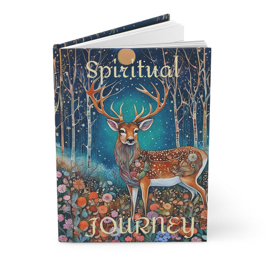 Hardcover Journal - Spiritual Rumi Quote Deer Journal Art by Fairyhill Studio