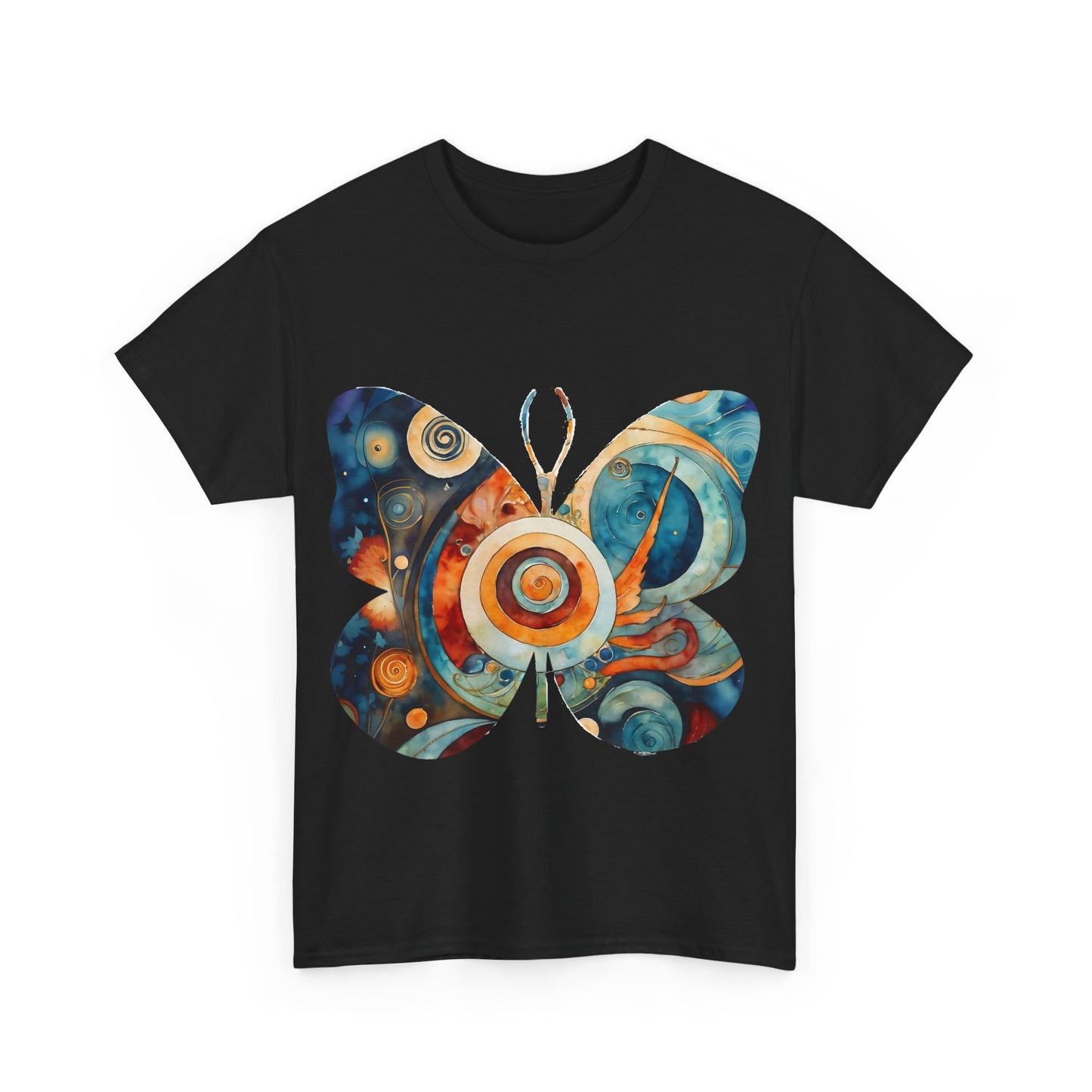 Colorful Abstract Butterfly Swirl Tee - Unisex Heavy Cotton