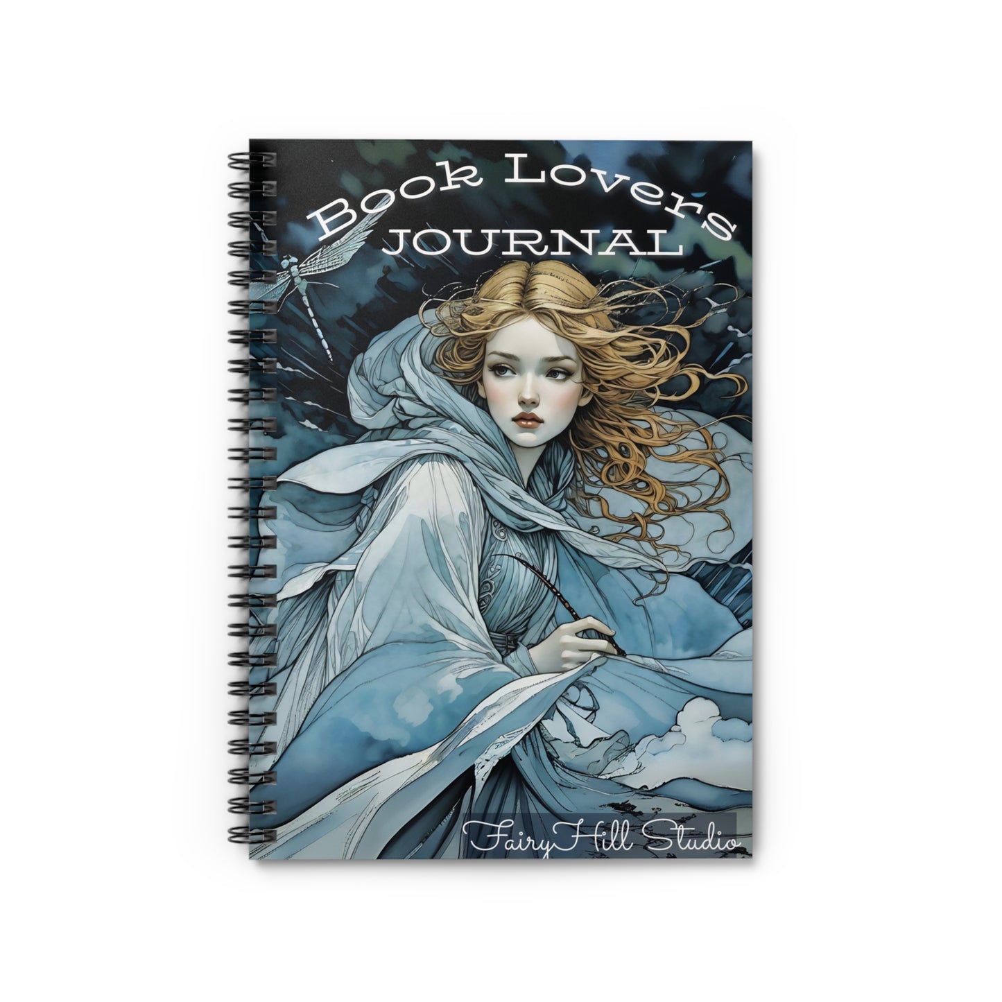 Spiral Notebook/  Book  Lovers Journal  /FairyHill Studio Journal Ruled Line Journal