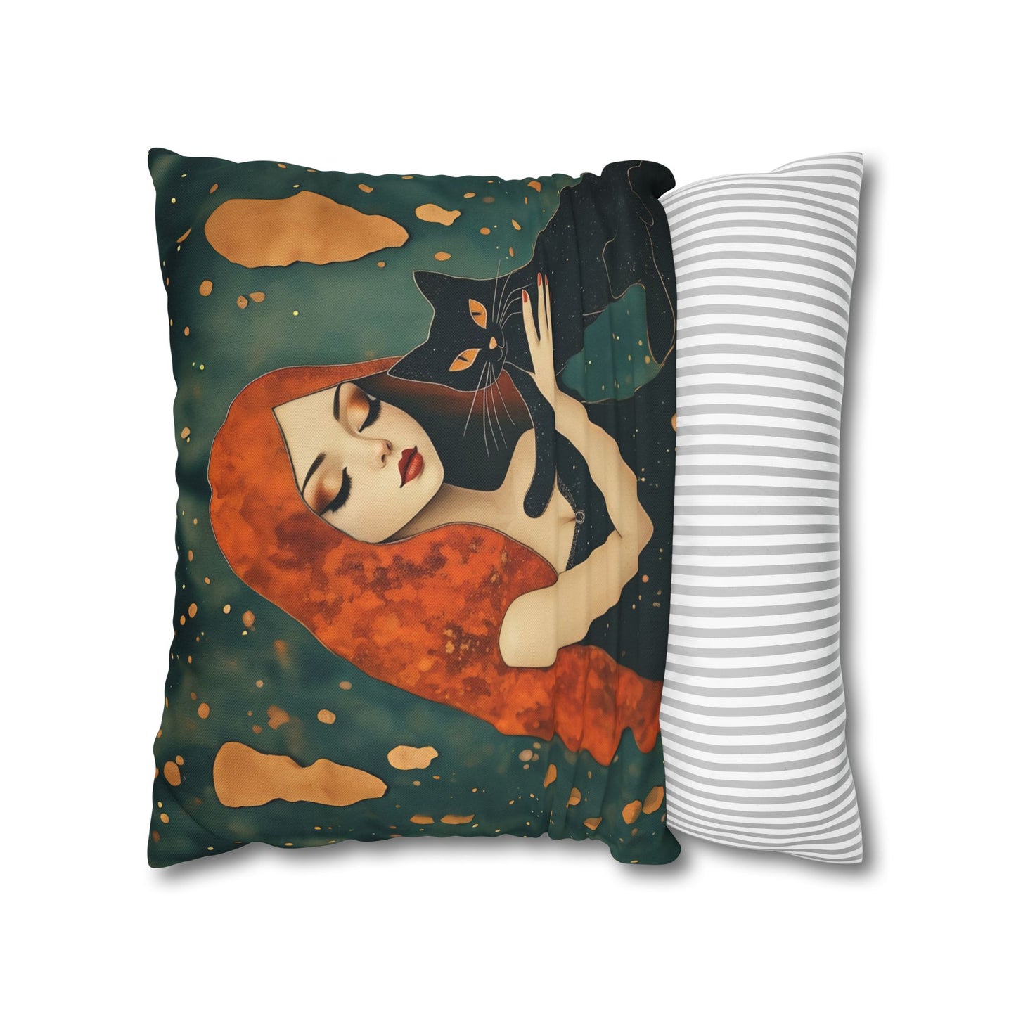 Elegant Cat Art Pillowcase | Decorative Cushion Cover, Home Decor, Gift Idea, Bohemian Style, Christmas Decoration