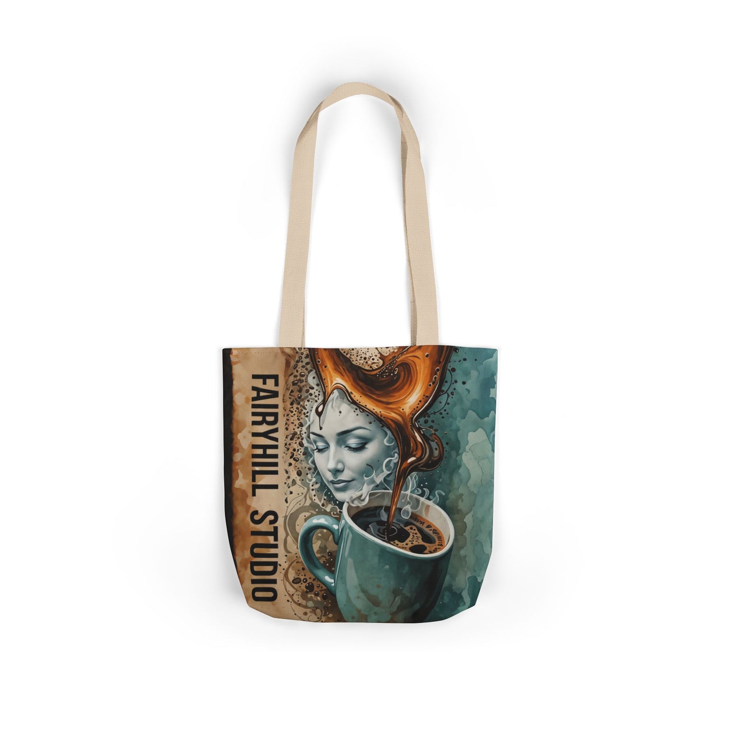 Morning Coffee Fairyhill studio Canvas Tote Bag - Perfect for Beach Days, Eco-Friendly Shopping, and Summer Fun!