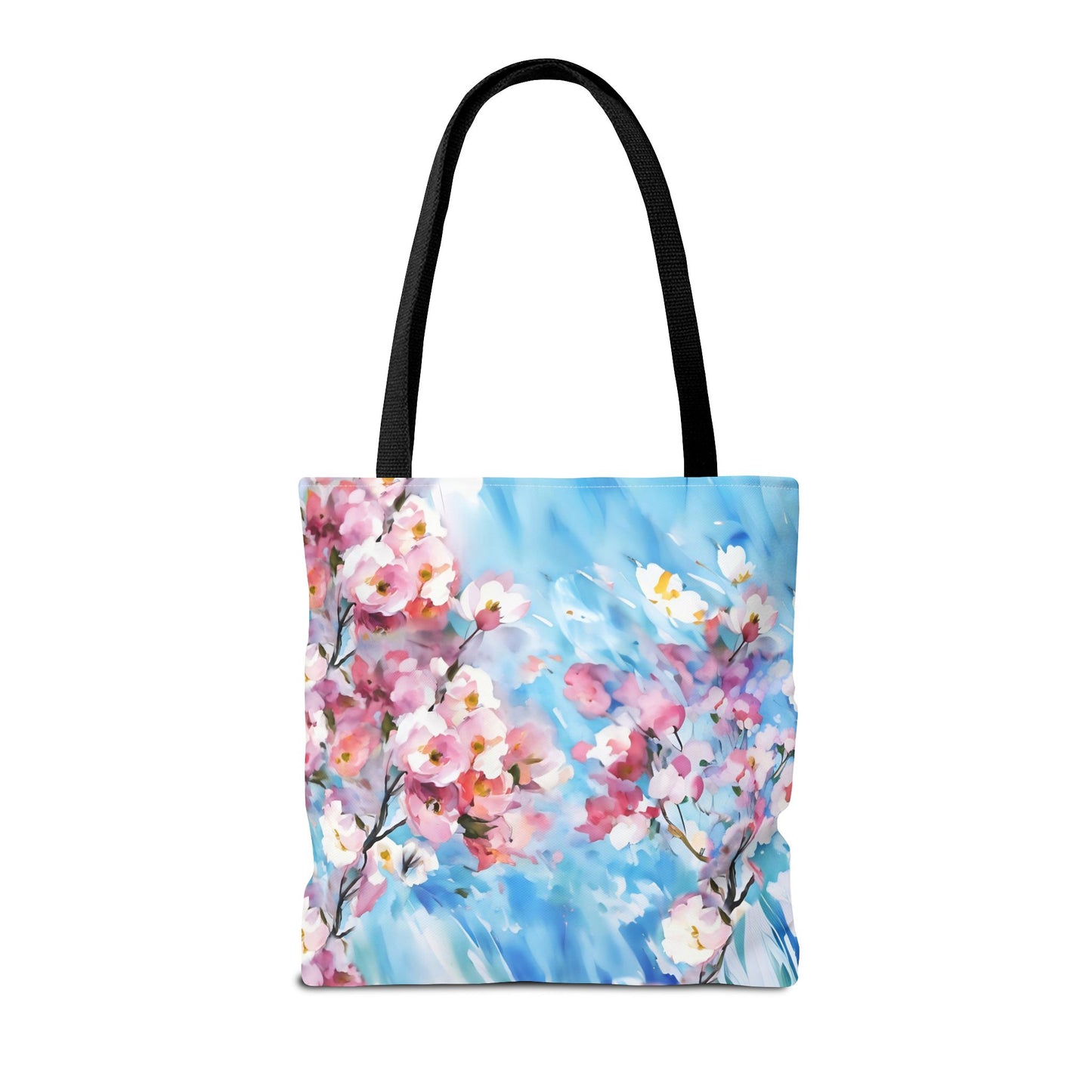 Canvas Tote Bag with Floral Cherry Blossom Design