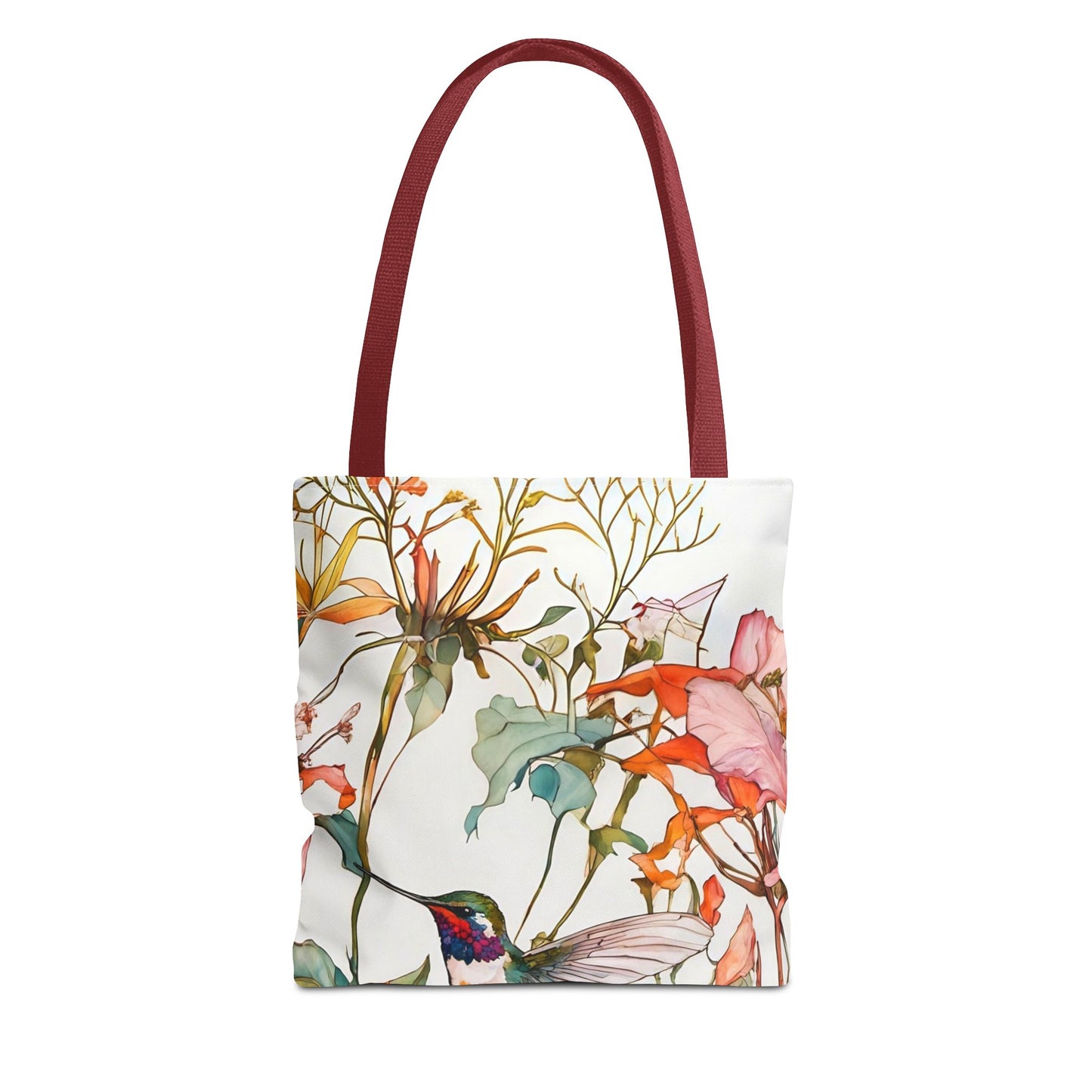 Tote Bag Hummingbird in Wildflowers Art