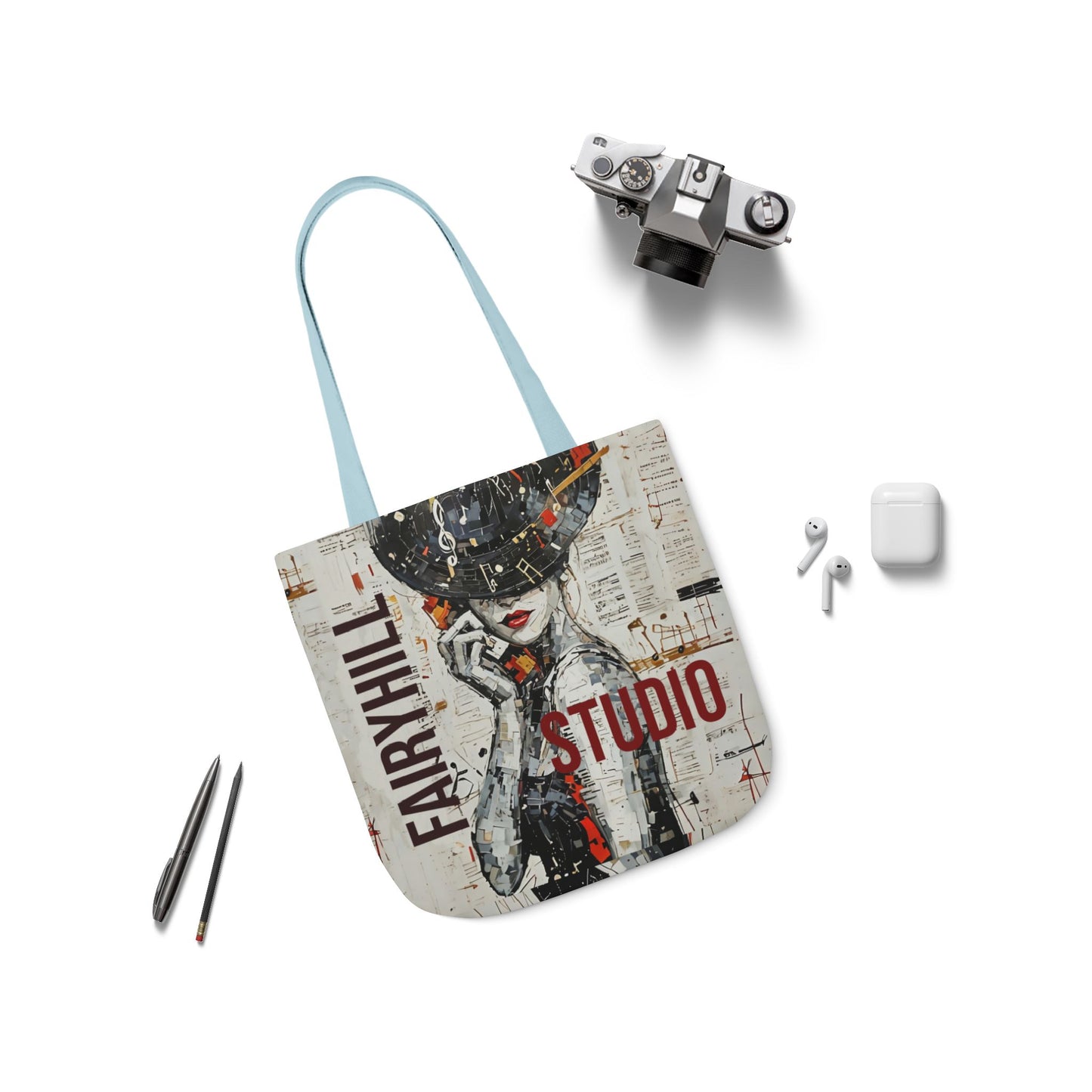 Colorful FairyHill Studio Red phone- Canvas Tote Bag - Perfect for Beach Days, Eco-Friendly Shopping, and Summer Fun!