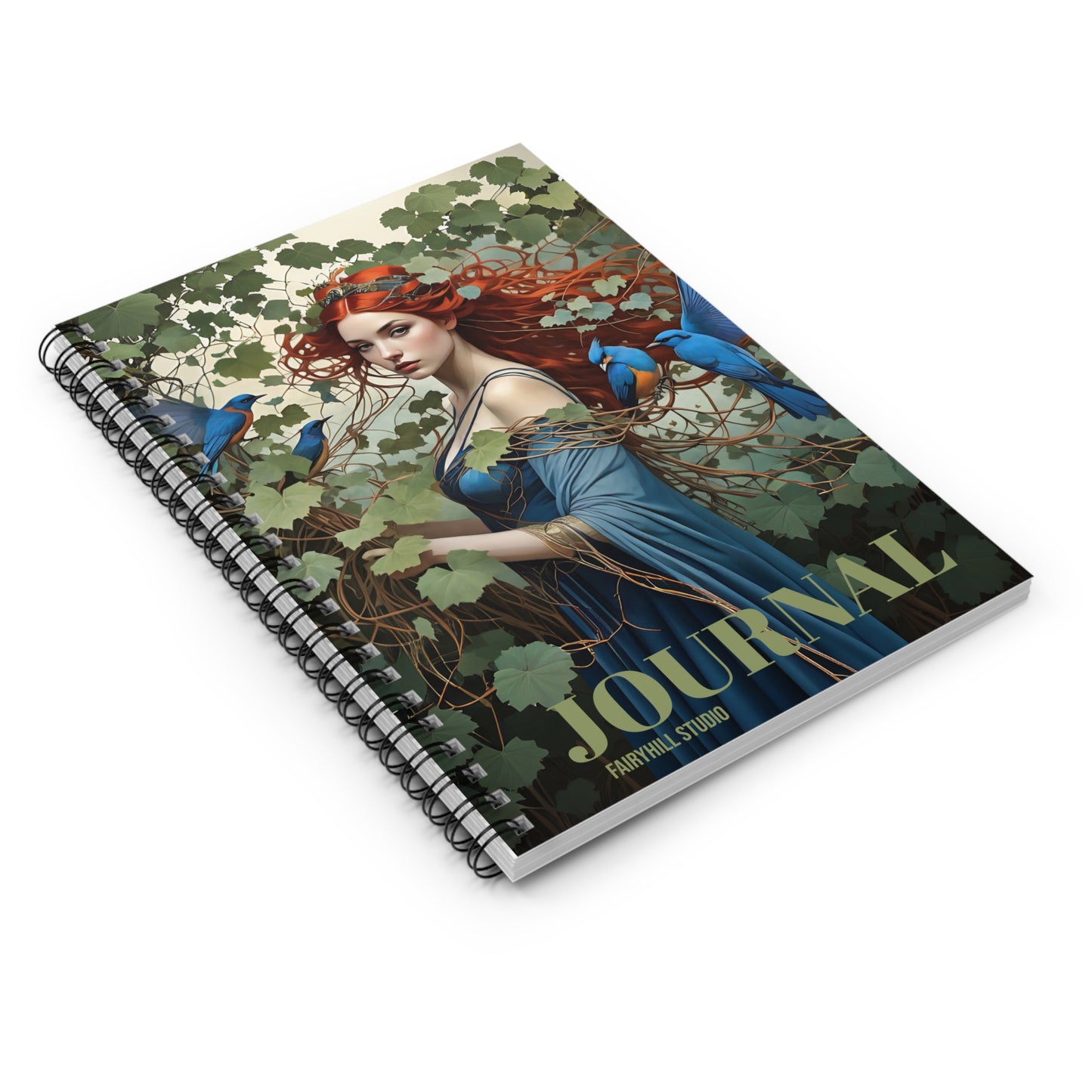 Spiral Notebook - Blue Birds in Tropical Forest