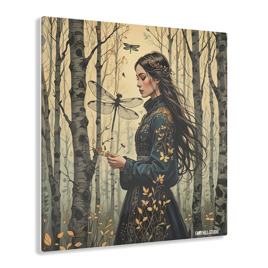Acrylic Print - Princess and Dragonfly Fairy Hill Studio Art