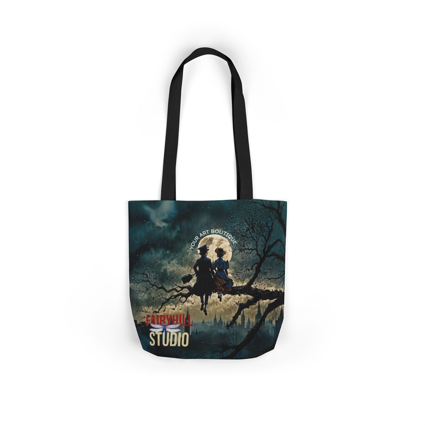 London moon under Rain Canvas Tote Bag - Perfect for Beach Days, Eco-Friendly Shopping, and Summer Fun!