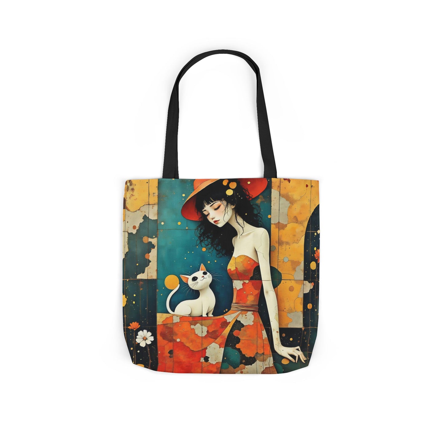 Colorful Cat -Inspired Canvas Tote Bag - Perfect for Beach Days, Eco-Friendly Shopping, and Summer Fun!
