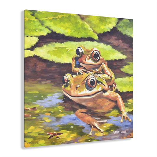 Frogs in the Pond  Inspirational  Art Acrylic Print - Embrace Your Fairy Muse