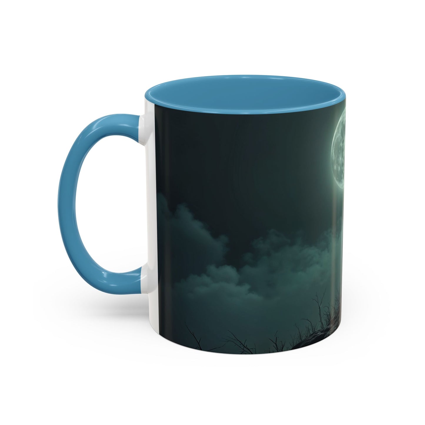 Coffee Mug - Victorian Woman with Umbrella Full Moon Art by fairyhill Studio