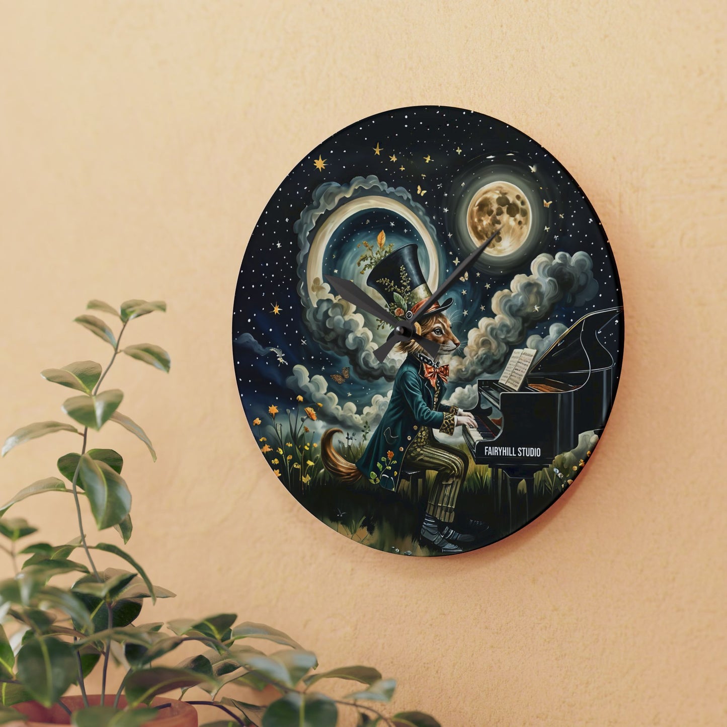 Acrylic Wall Clock MoonLight Sonata/Art