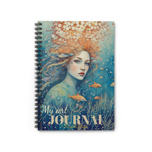 Spiral Notebook -Deep ocean Mermaid art Journal