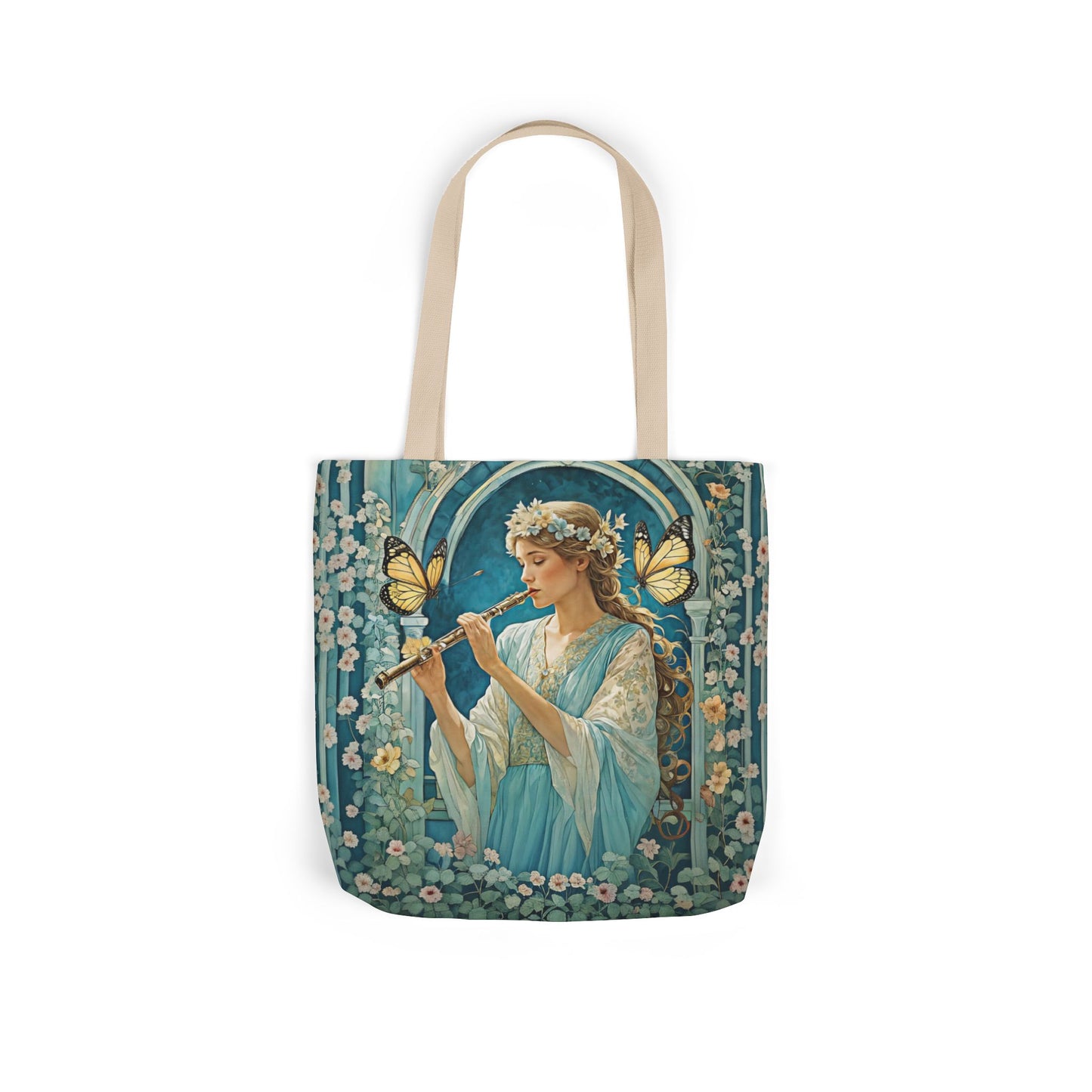Butterfly Flute player -Inspired Canvas Tote Bag - Perfect for Beach Days, Eco-Friendly Shopping, and Summer Fun!