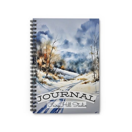 Spiral Notebook Snow in Winter  /FairyHill Studio Journal Ruled Line Journal