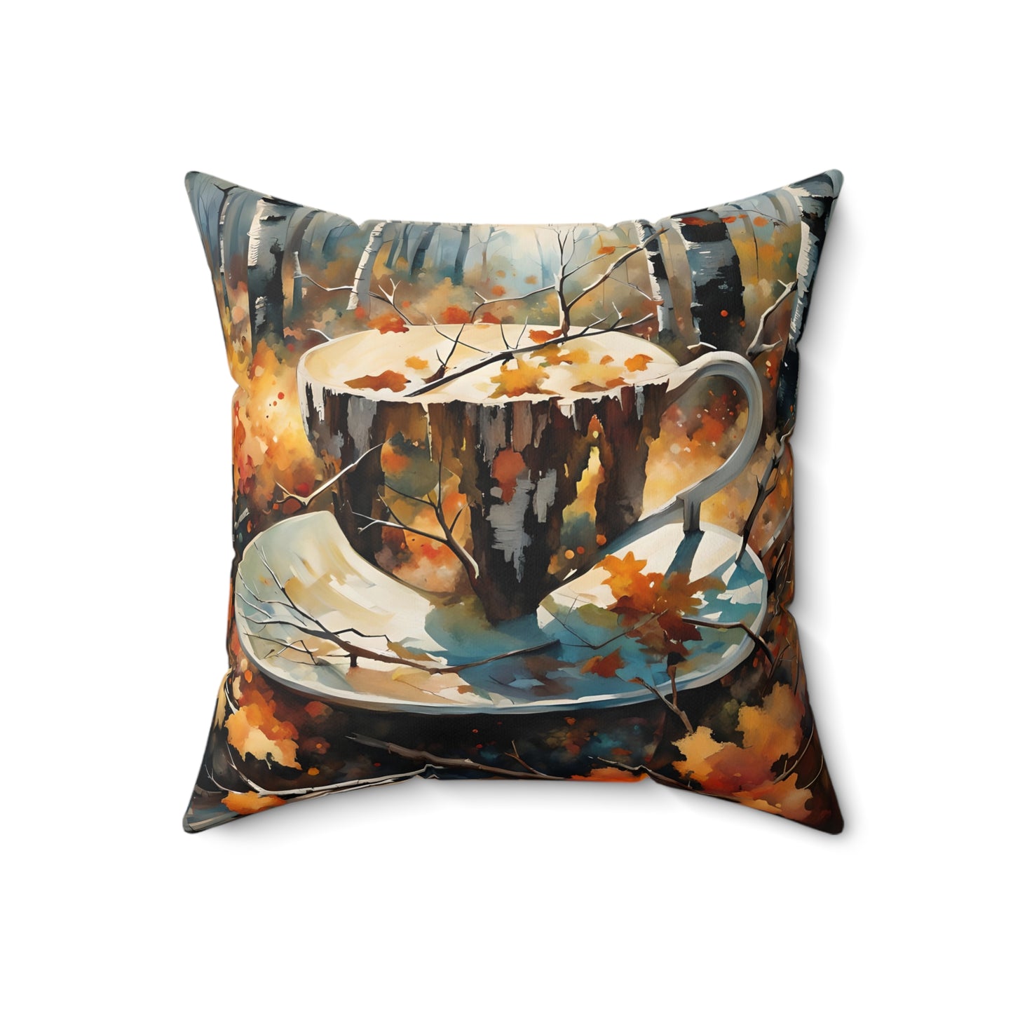 Spun Polyester Square Coffee in Fall season Pillow
