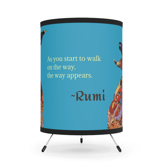 Tripod Lamp - Vibrant Artistic Rumi Quote Home Decor Lamp by Fairyhill Studio