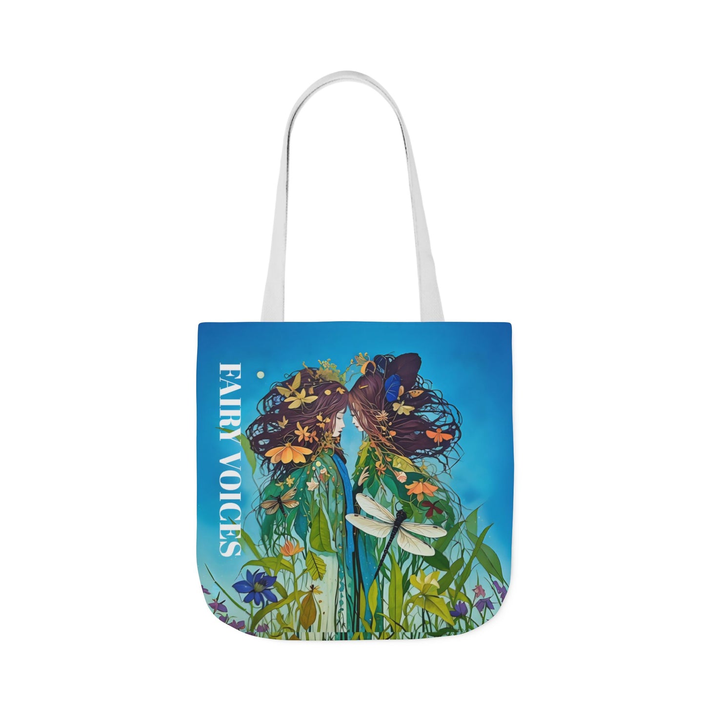 Colorful Fairy Voices Dragonfly Friendship- Canvas Tote Bag - Perfect for Beach Days, Eco-Friendly Shopping, and Summer Fun!
