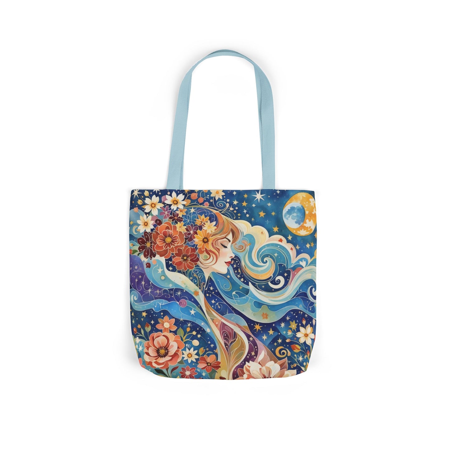Colorful Galaxy-Inspired Canvas Tote Bag - Perfect for Beach Days, Eco-Friendly Shopping, and Summer Fun!