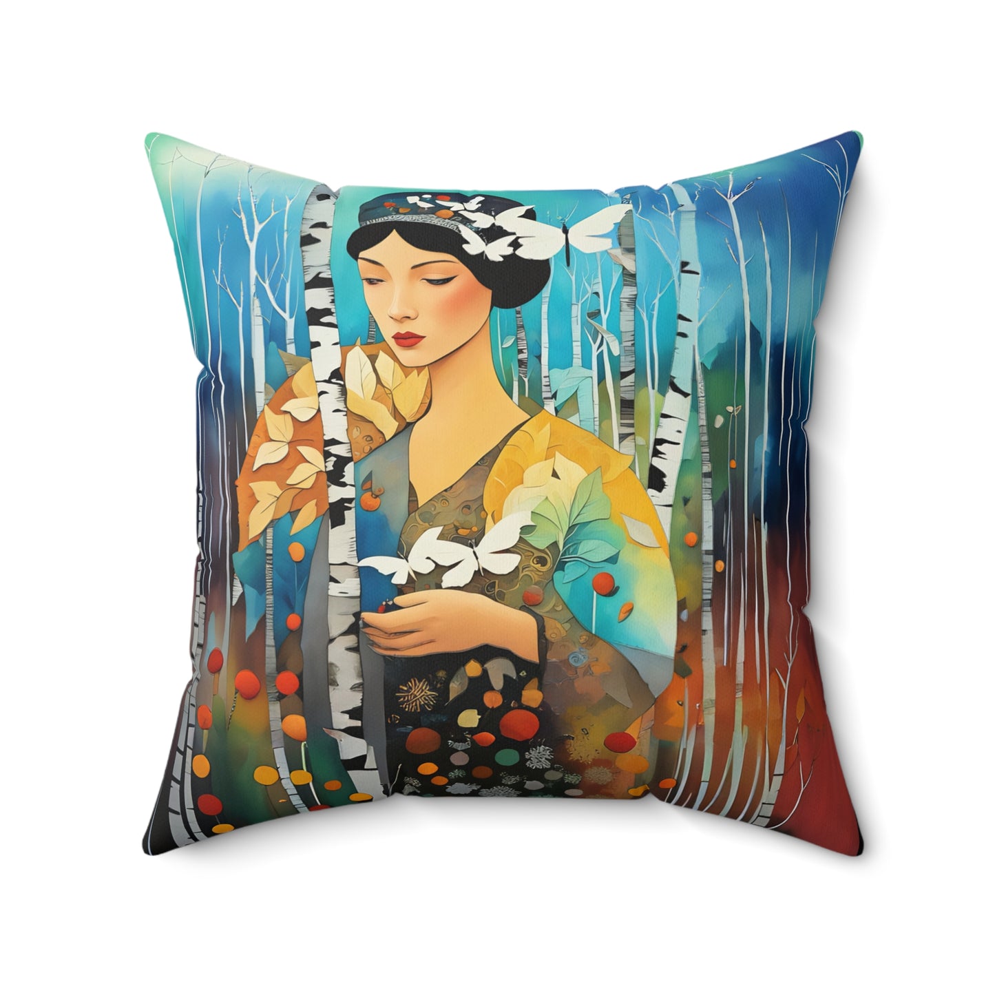 Spun Polyester Square buttefly Pillow