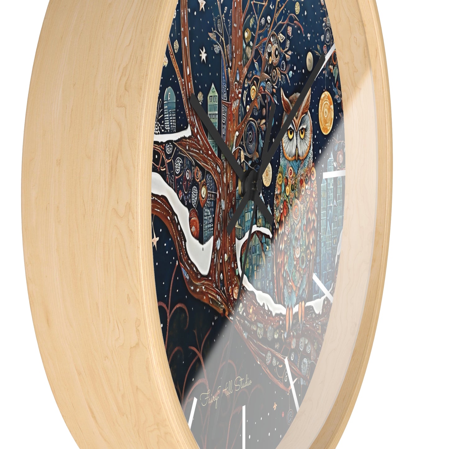 Enchanting Owl Wall Clock, Home Decor, Gift for Fantasy Lovers, Unique Gift, Fairy Tale Decor, Woodland Theme