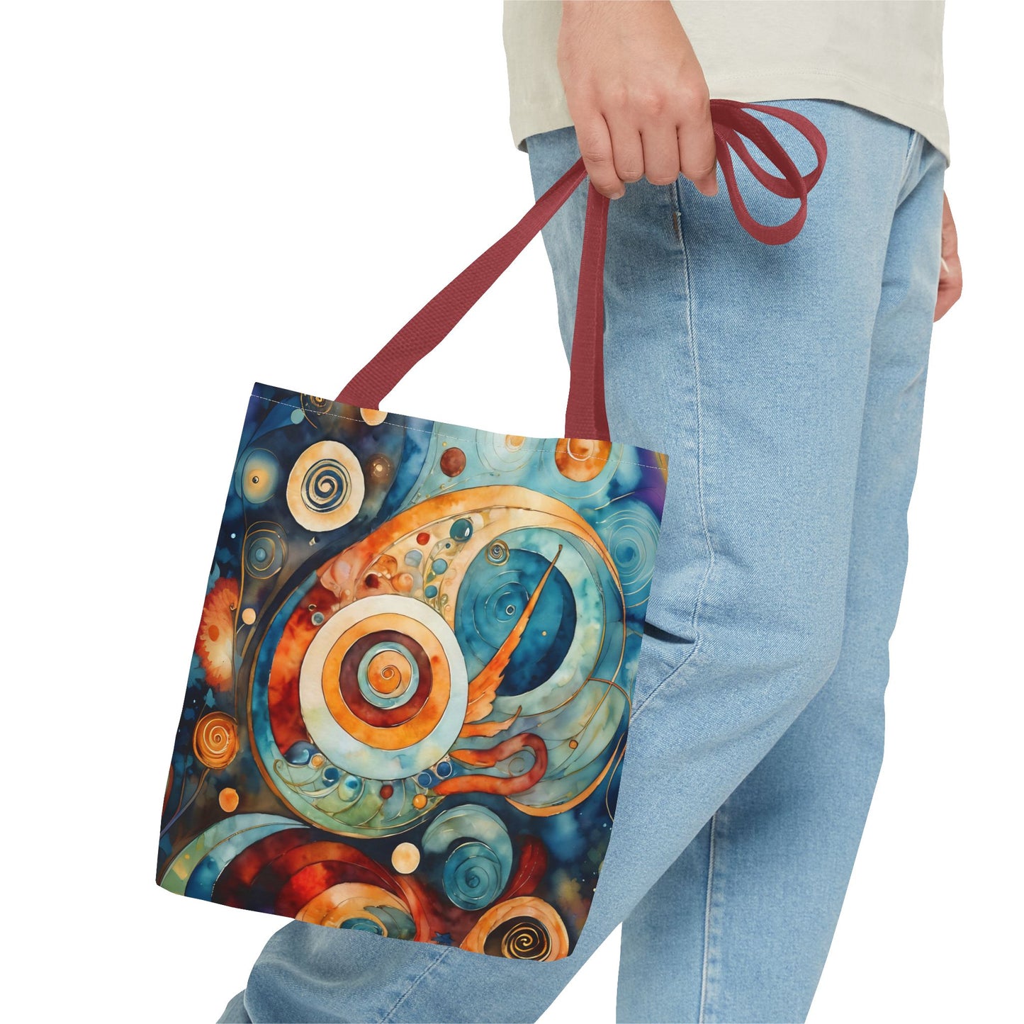 Colorful Circle Canvas Art Tote Bag