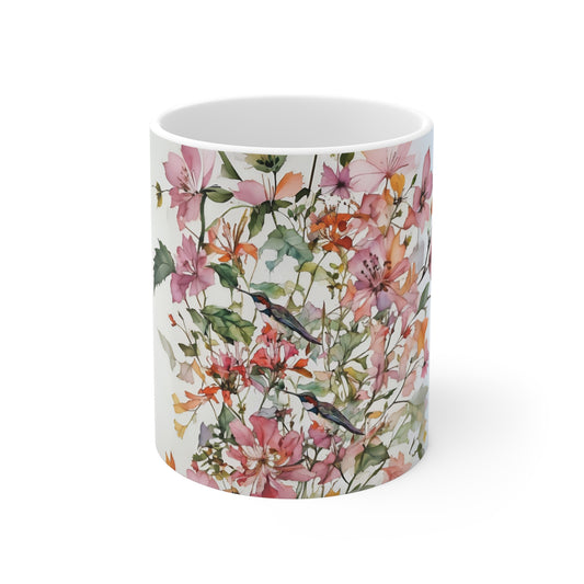 Mug - Elegant Wild Pink Flowers Floral Design