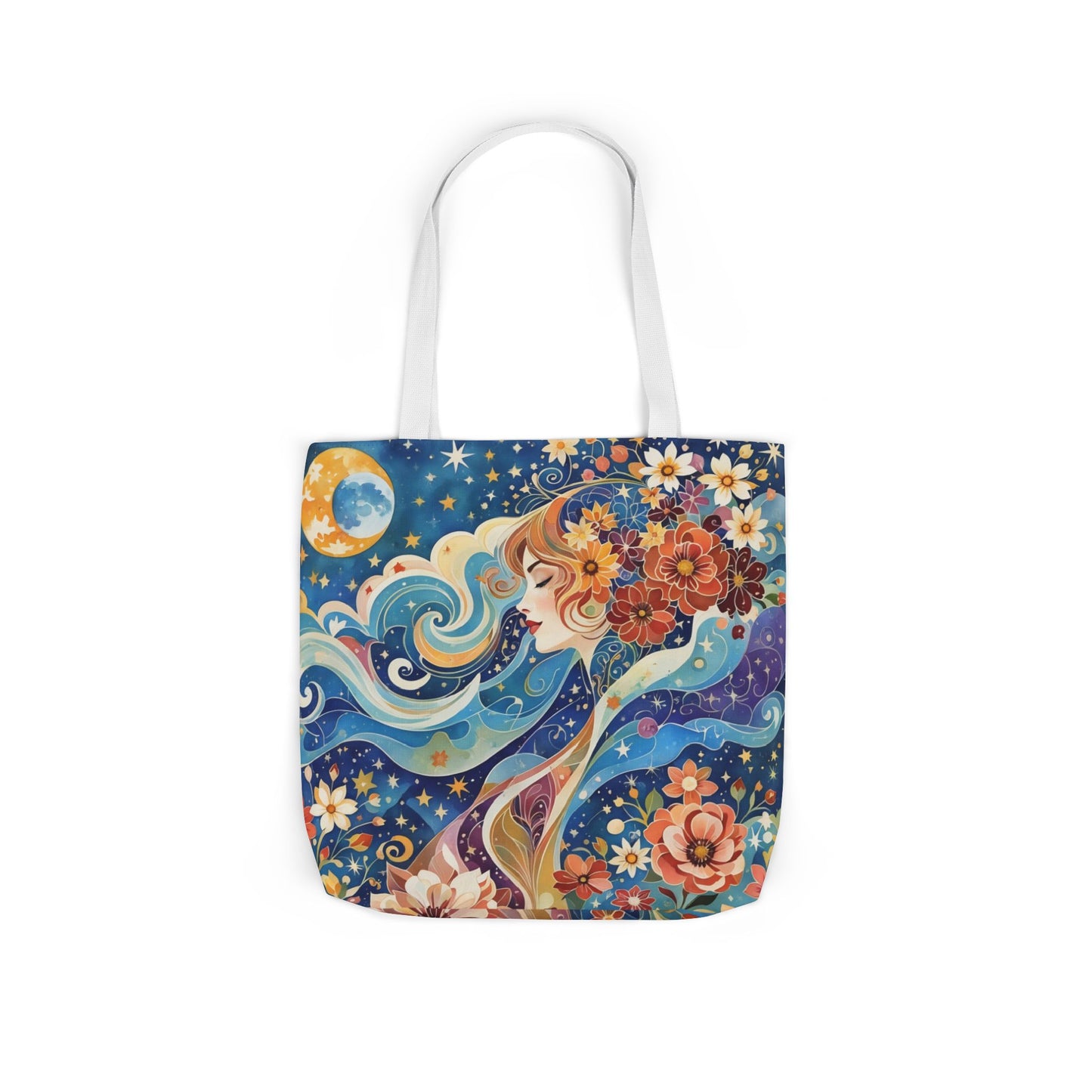 Colorful Galaxy-Inspired Canvas Tote Bag - Perfect for Beach Days, Eco-Friendly Shopping, and Summer Fun!