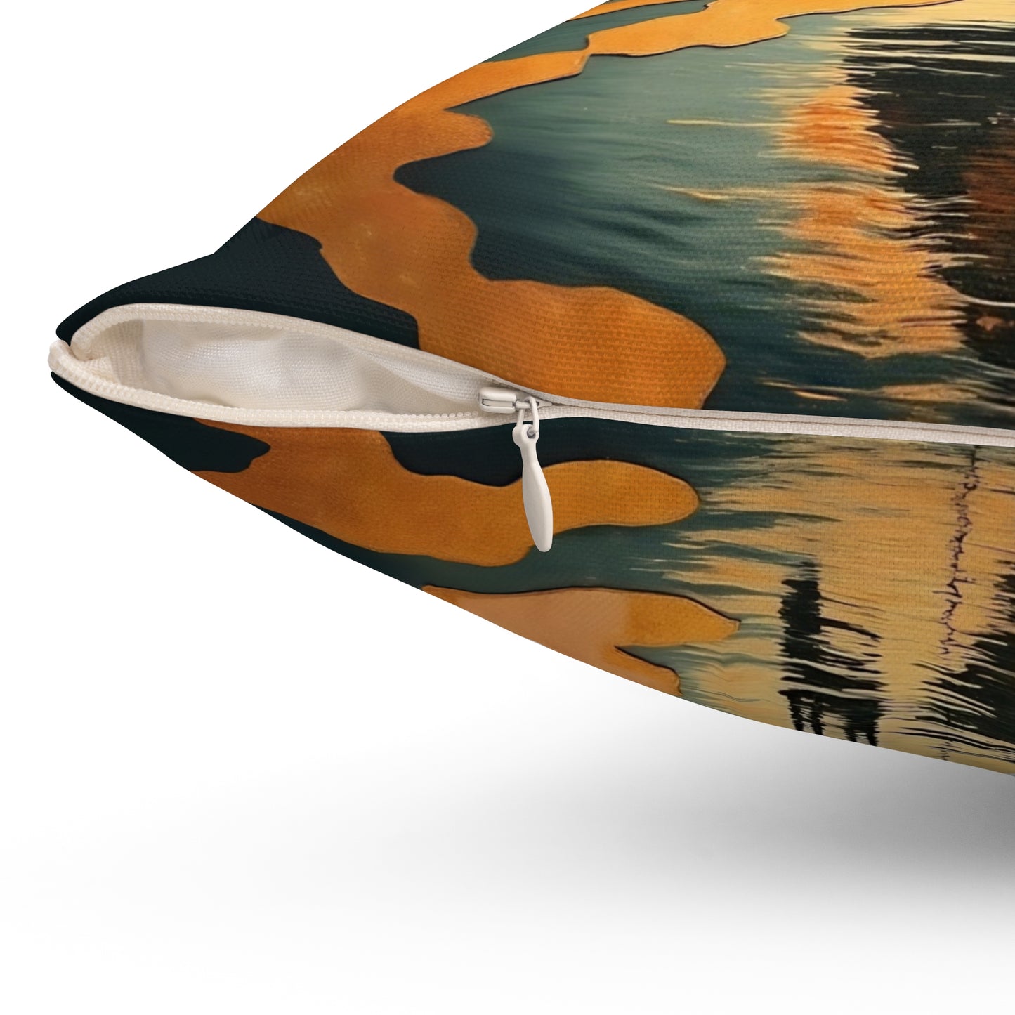 Girl with a fullmoon balloon   Square Pillow - by Fairyhill Studio