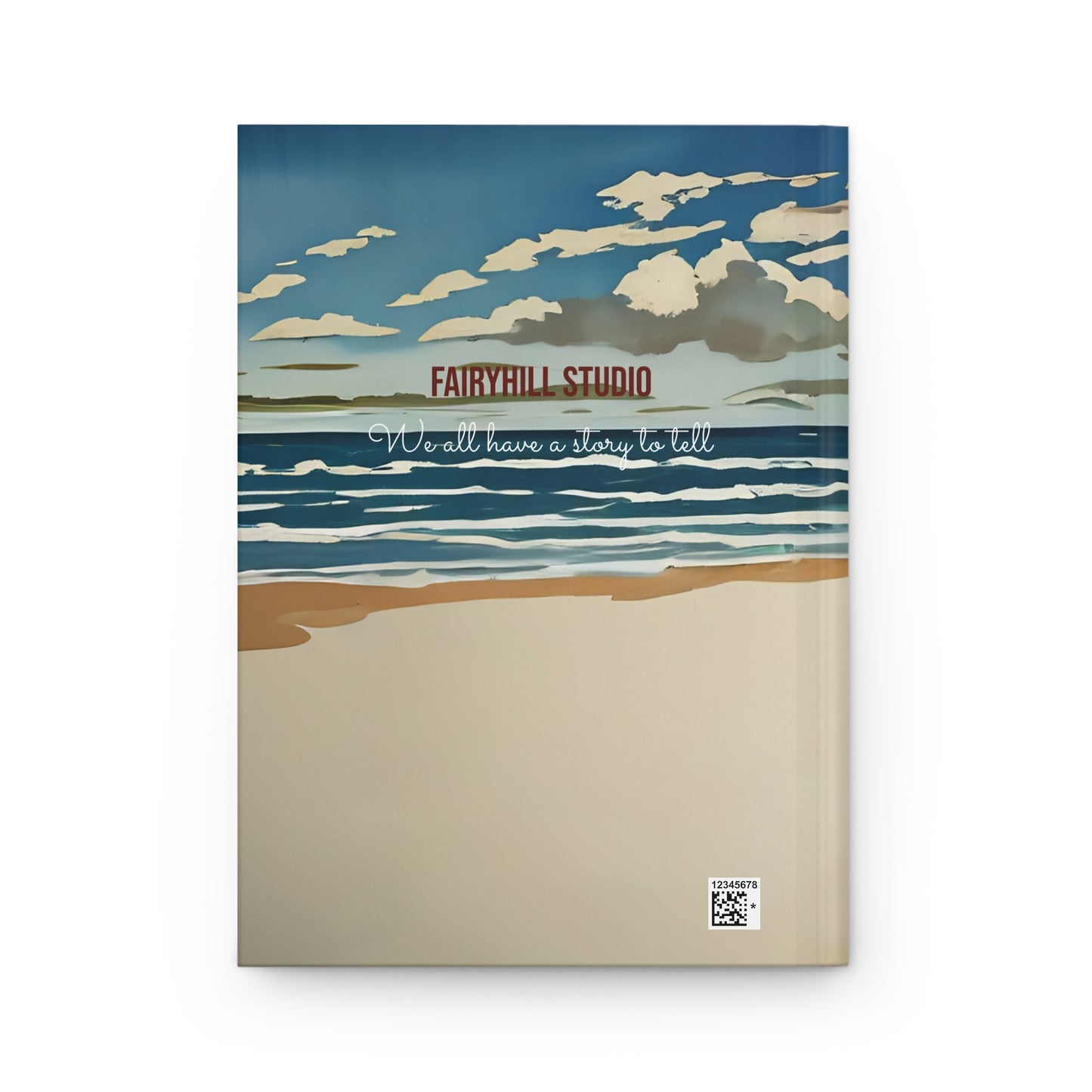 Hardcover Vintage Model with an icecram at the beach Art Matte