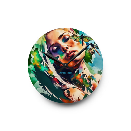 Acrylic Wall Clock -Butterfly Dreams /Art