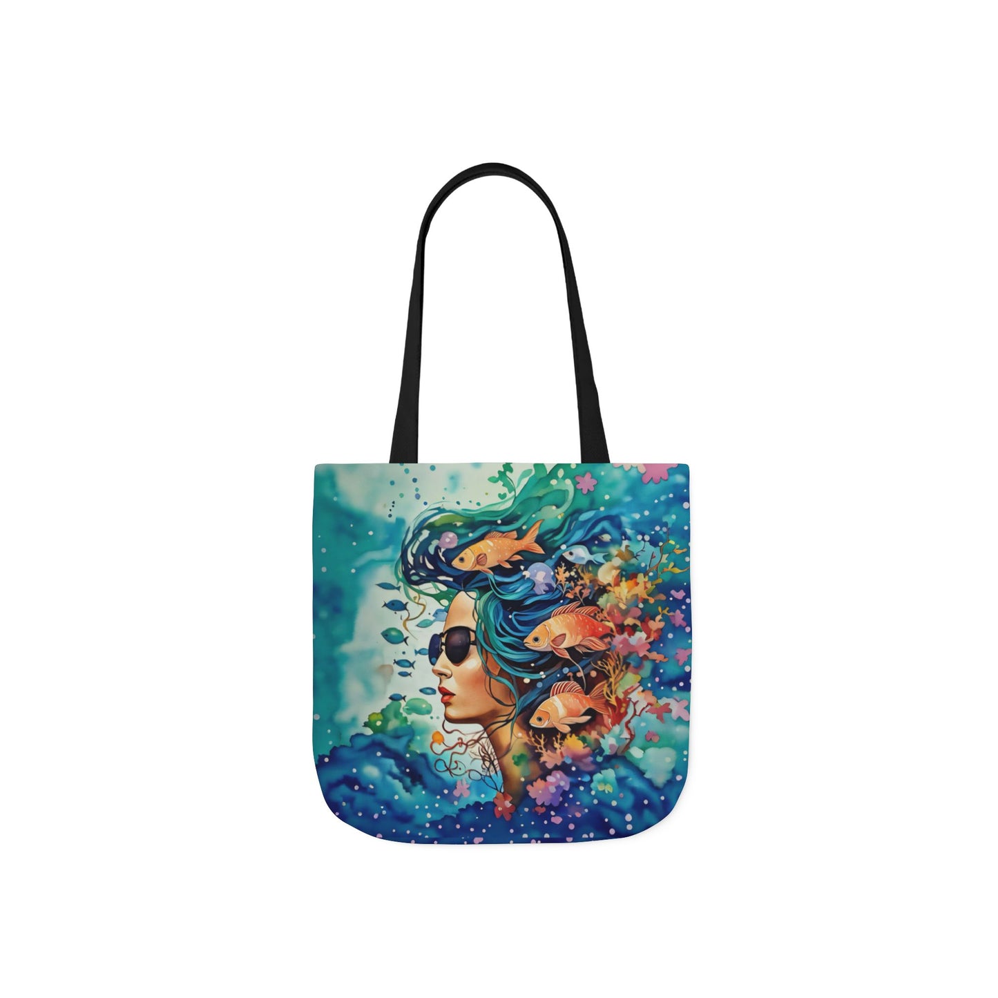 Colorful Ocean-Inspired Canvas Tote Bag - Perfect for Beach Days, Eco-Friendly Shopping, and Summer Fun!