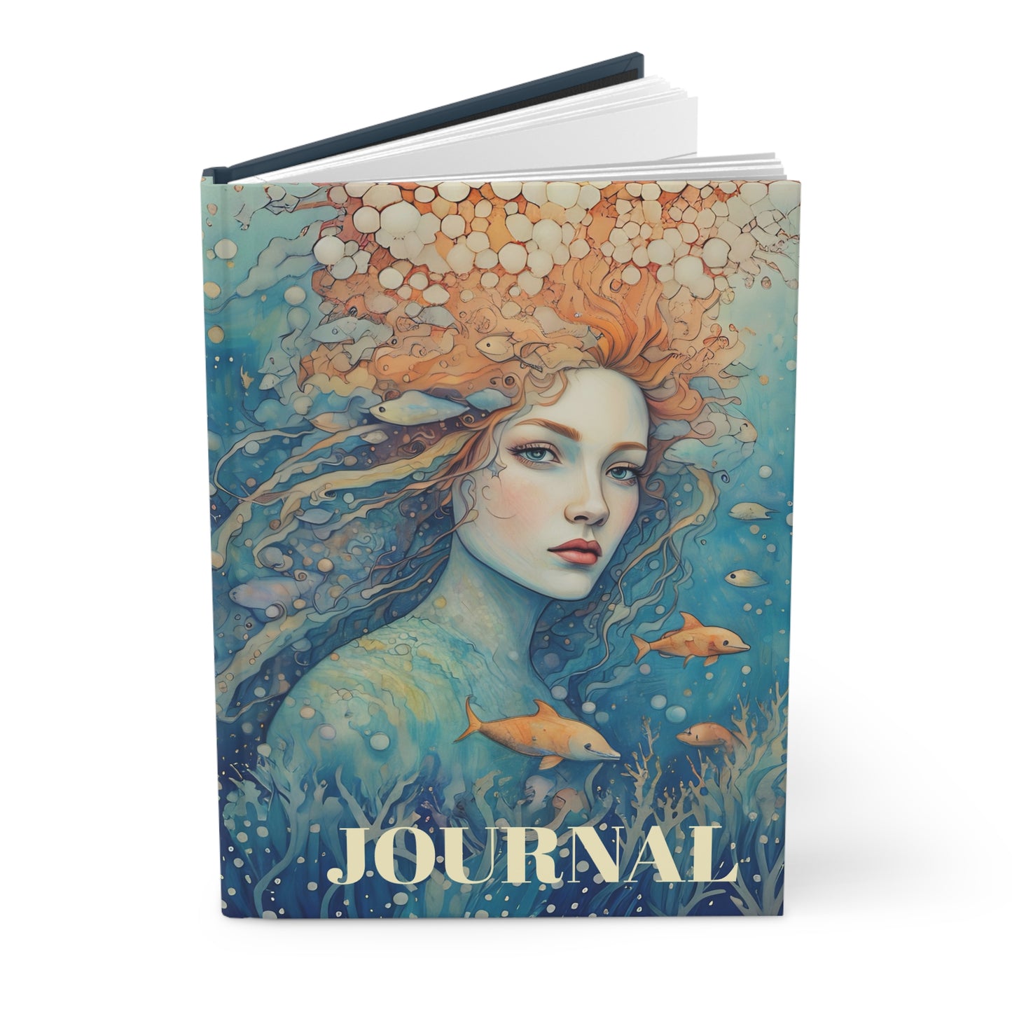 Deep sea mermaid art Journal Hardcover