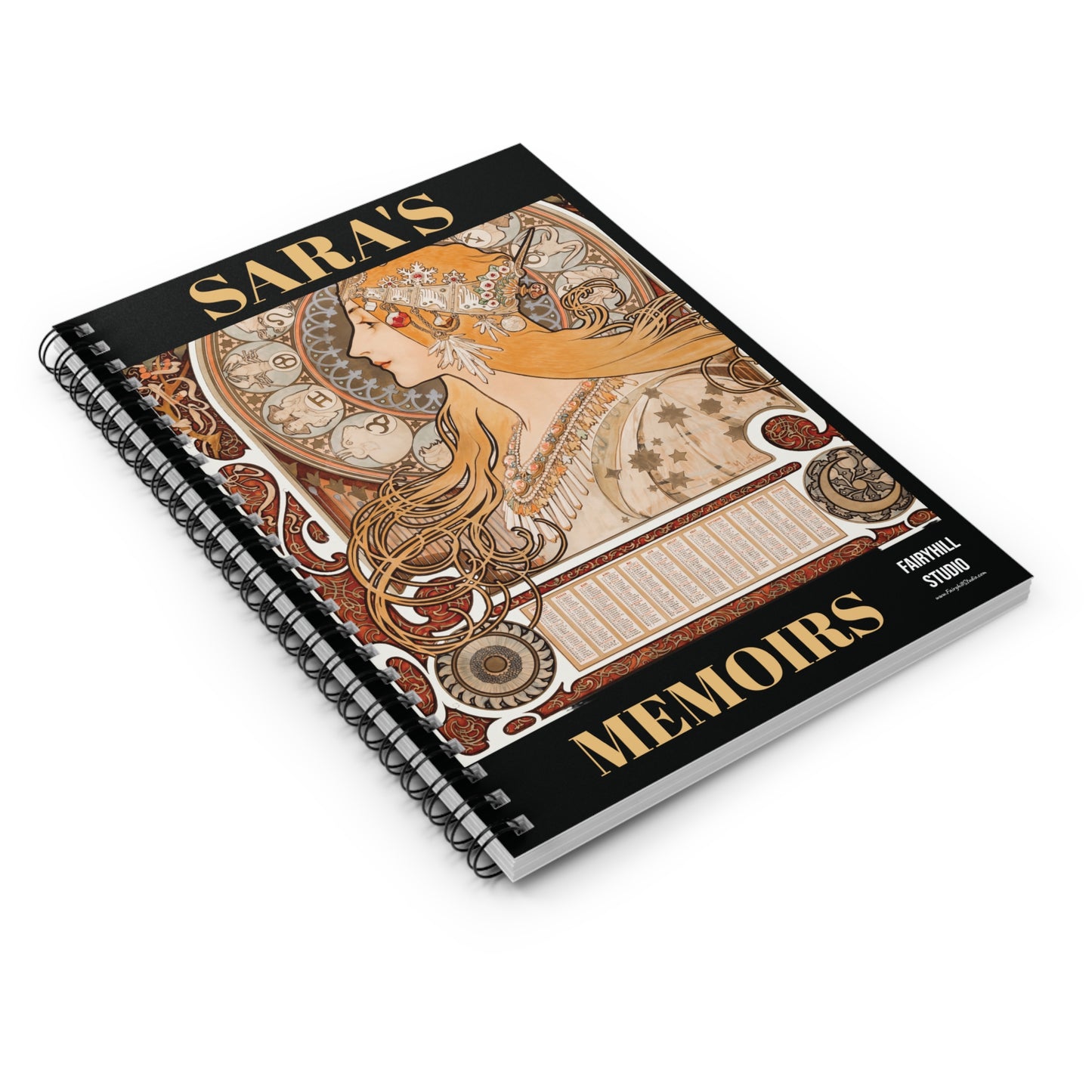 Alfonso Mucha , Art Nouveau ,Spiral Notebook - Ruled Line