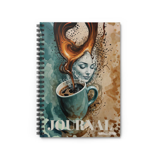 Morning  Coffee Notebook - Ruled Line coffee  Spiral Journal