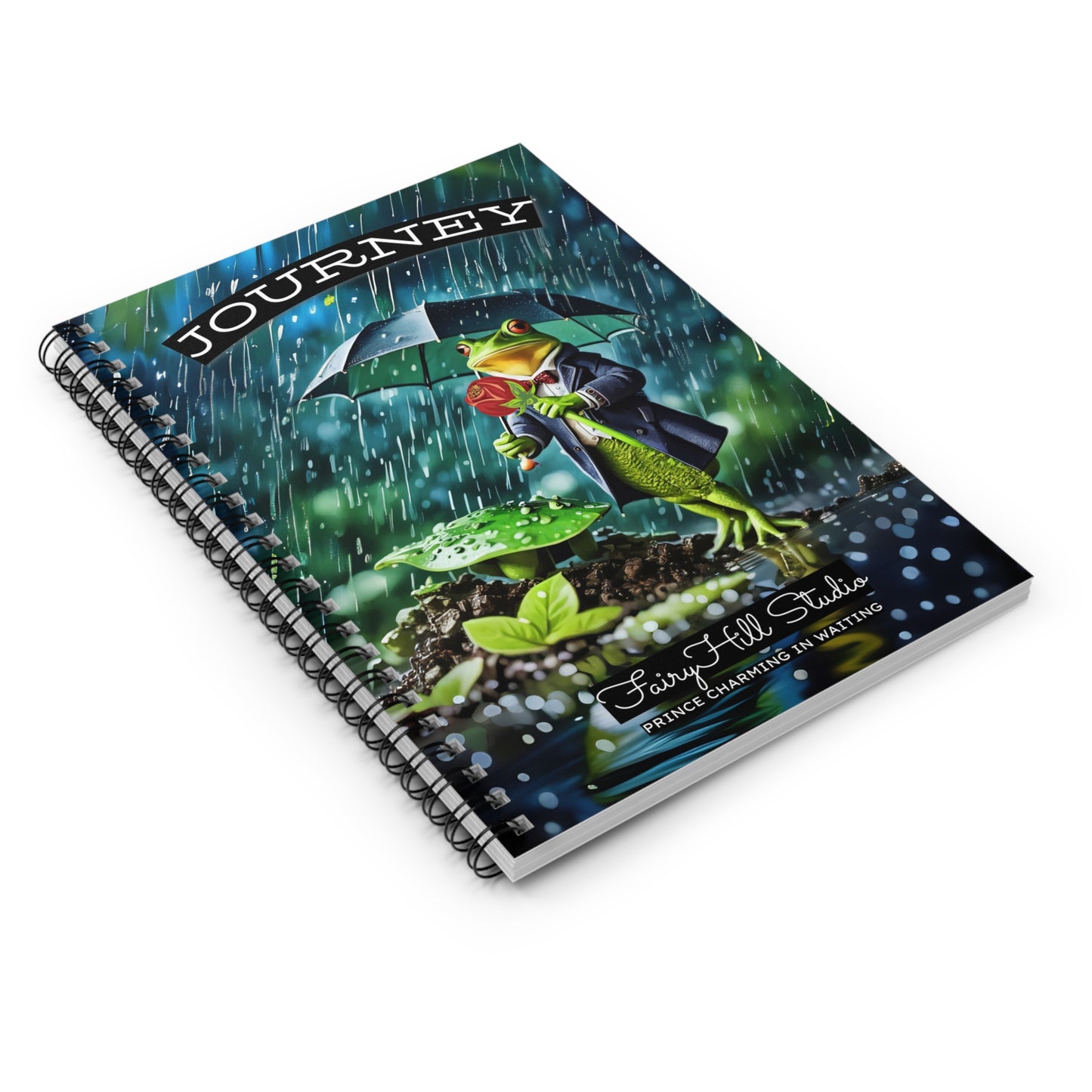 Frog Prince Charming Spiral Notebook - Enchanted Lake Ruled Line Journal