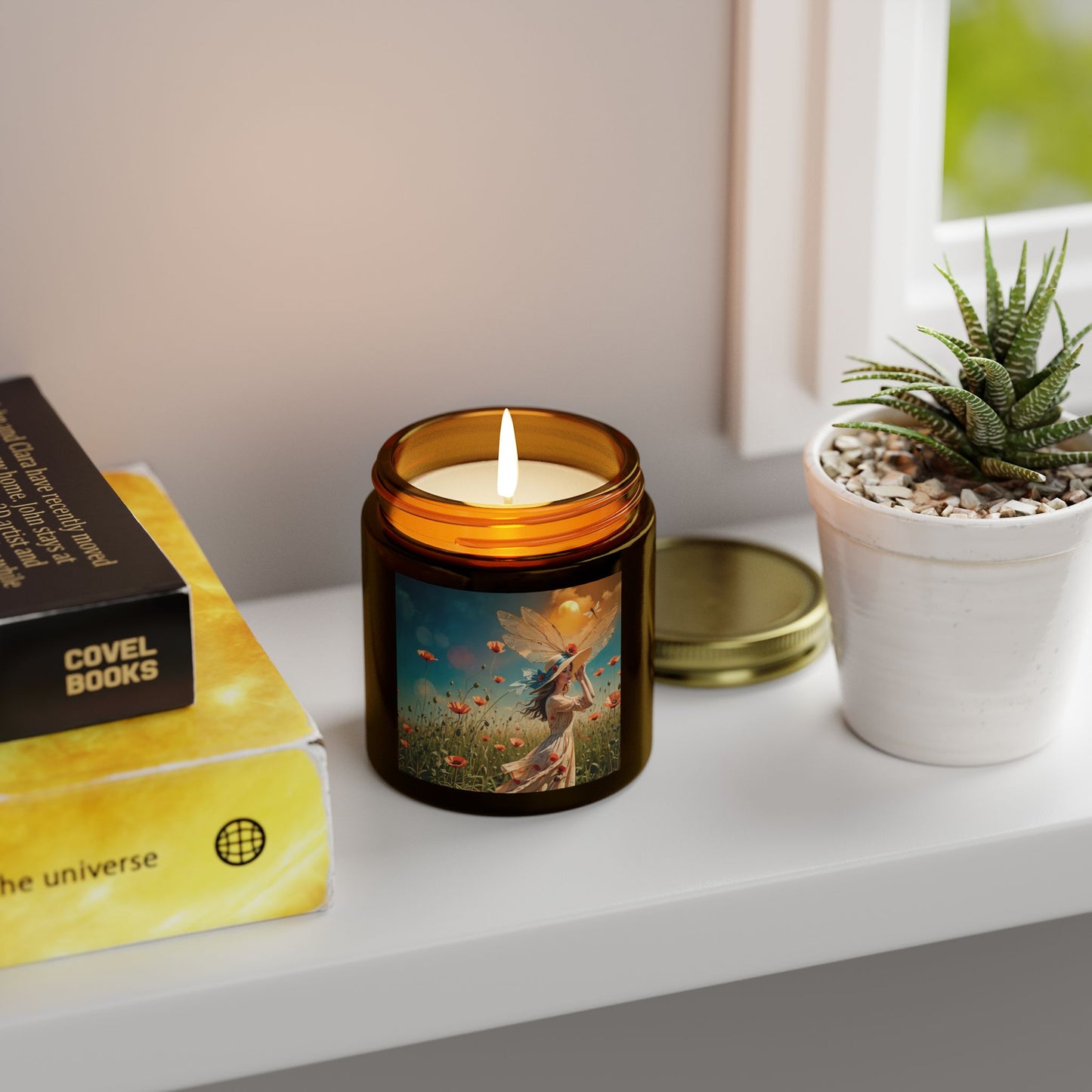 Poppies Scented Candle - Coconut Apricot Wax (4oz, 9oz) - Garden Beauty